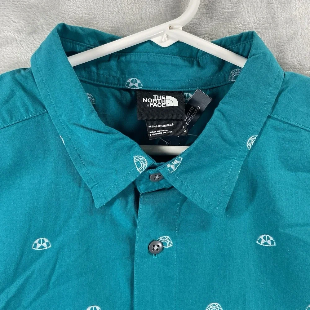 The North Face Shirt Mens Large Button Up Baytrail Jacquard Short Sleeve NWT